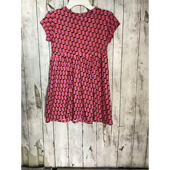 Diane Von Furstenberg DVF Target Short Sleeve Pink Modern Wrap Dress Medium - Picture 3 of 5